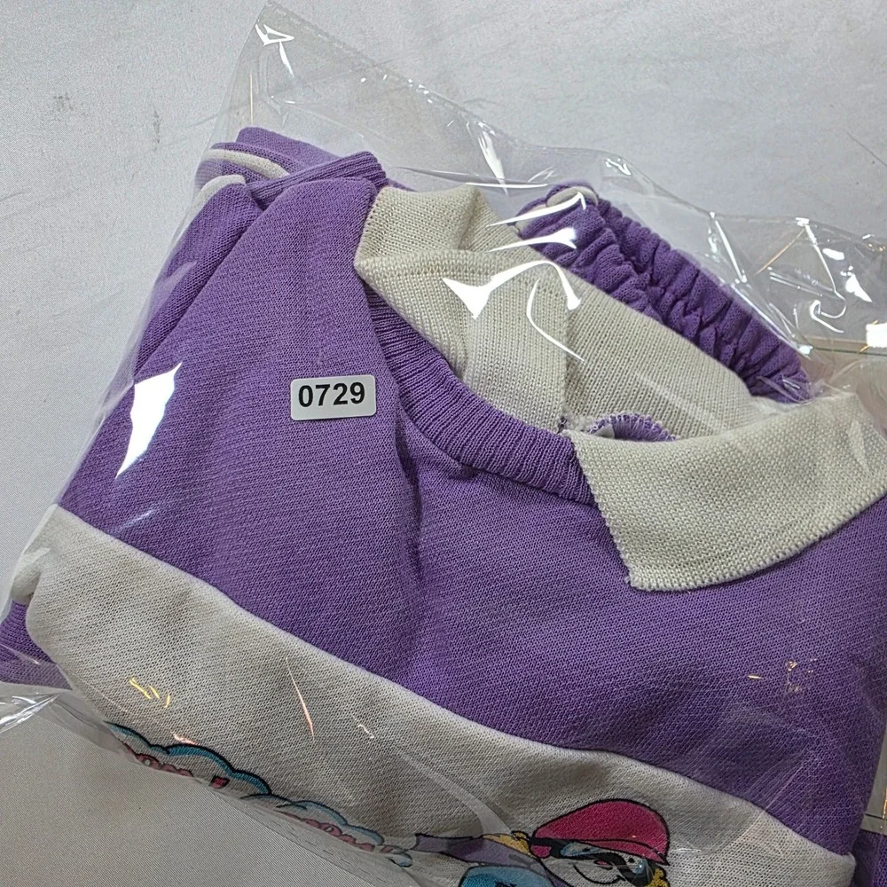 Vintage Health-tex Baby Biker Purple Striped Tracksuit Set 2T 03441 Made in USA